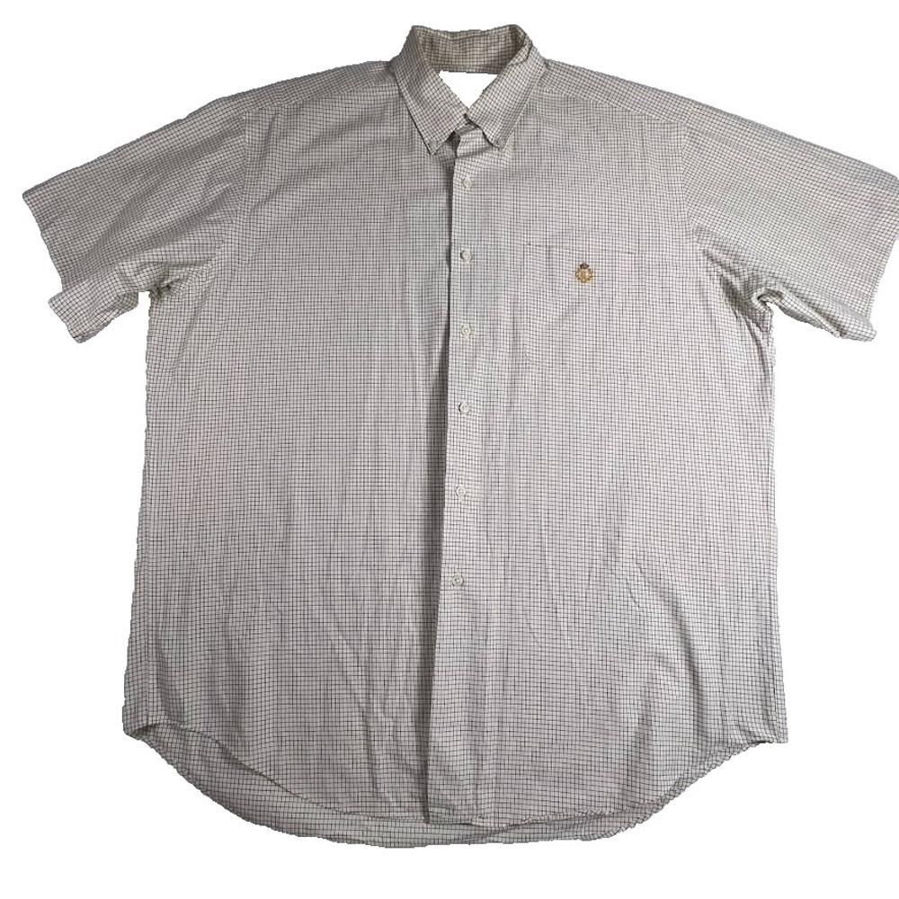 Lauren Ralph Lauren Button Down Shirt Men L Plaid Check Short Sleeve Cotton